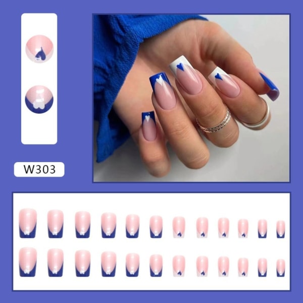 24st False Nails Long Square W304 W304 W304