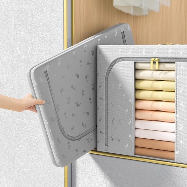 Quilt Organizer Kläder Filtlåda GRÅ ENKEL FÖNSTER SINGEL grey single window-single window