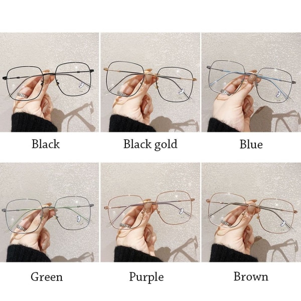 Anti-Blue Light Glasögon Överdimensionerade glasögon SVART GULD Black gold