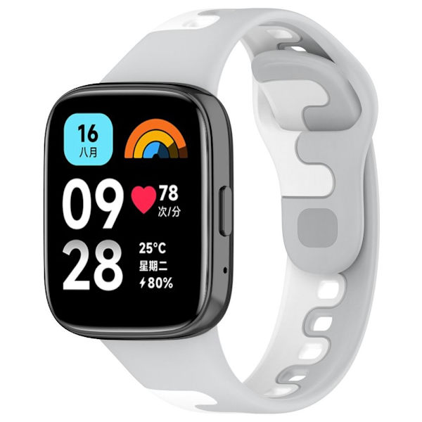 Silikoni watch ranneke MUSTAVALKOINEN black&white