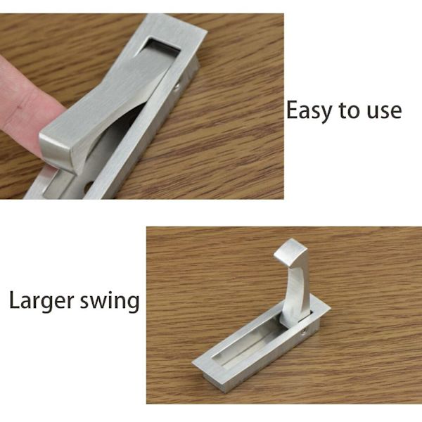 2 Pack Pocket Door Edge Pull Liukuva Closet Oven kahvat Tasossa