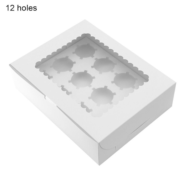Papperspresentförpackning Cupcake Box Fodral 12 HÅL 12 HÅL 12 holes