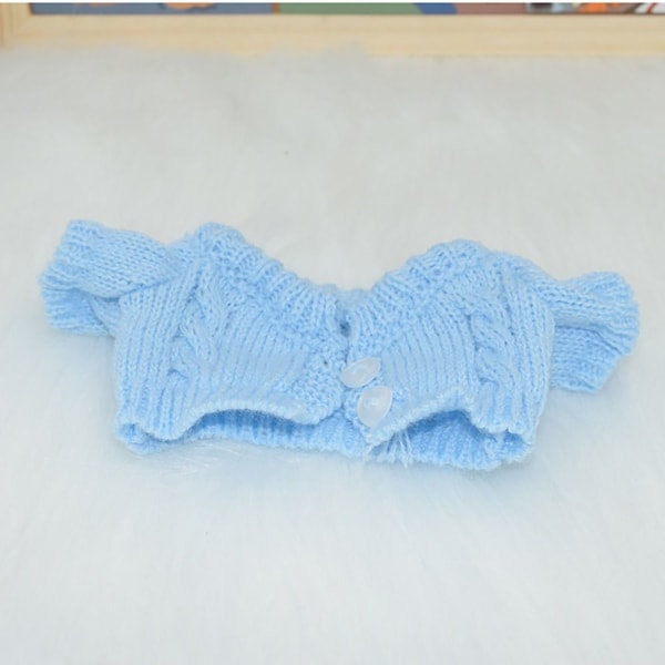 20cm Dukker Tøj Mini Sweater Cardigan BLÅ blue