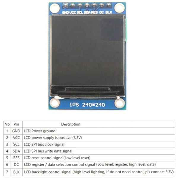 LCD-skärm Display Modul TFT LCD-modul 240x240 Modul