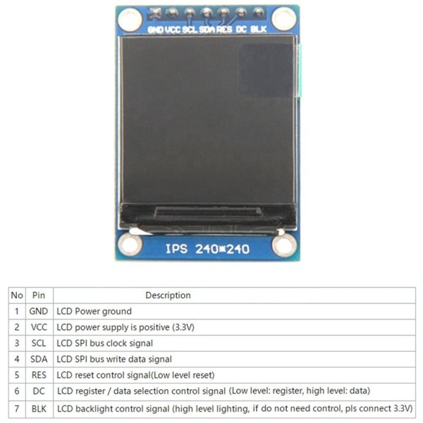 LCD Skærm Display Modul TFT LCD Modul 240x240 Modul