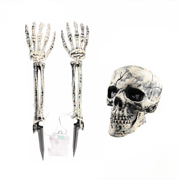 Hode Skull Håndlampe LED String Lights HVIT white