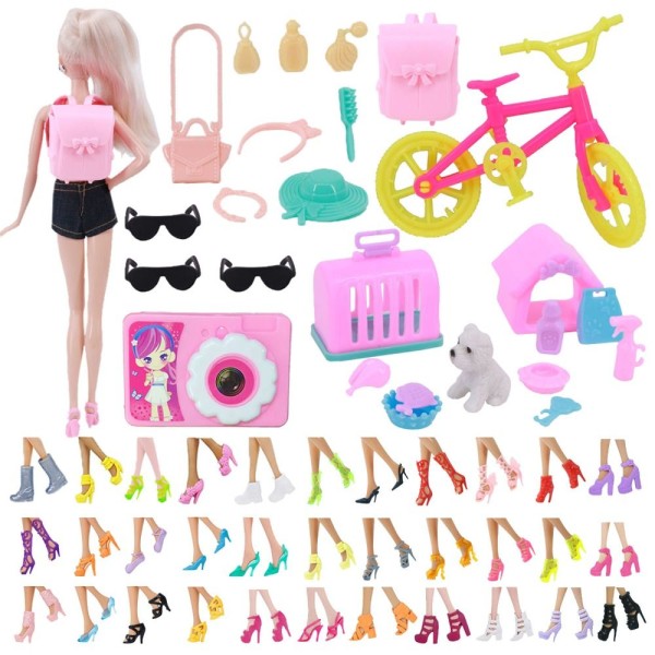 1 set Random Nukke Vaatteet Asusteet Mekko Kengät Runko 23 kpl 23PCS