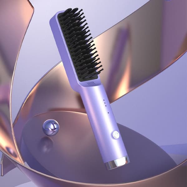 Glatning Curling Brush Hår Hot Comb BLÅ EU EU blue EU-EU