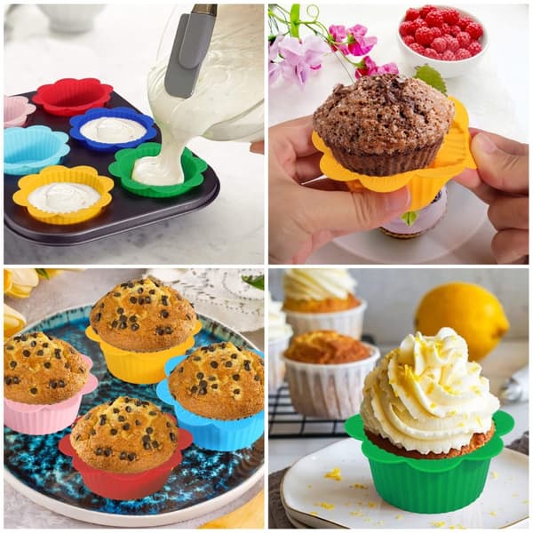 36 stk. silikone muffinsforme med flapper, cupcakeforme til bagning 36pcs