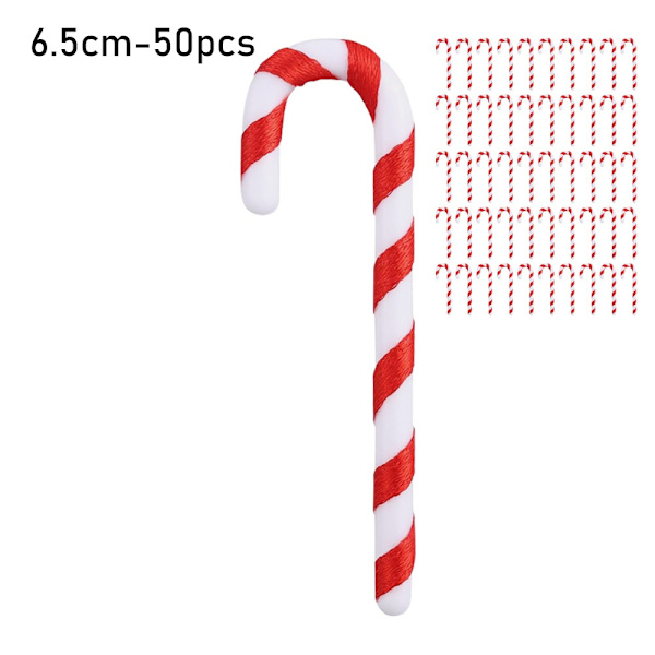 50 Stk Jule Candy Cane Xmas Trædekoration 5CM 5CM 5cm
