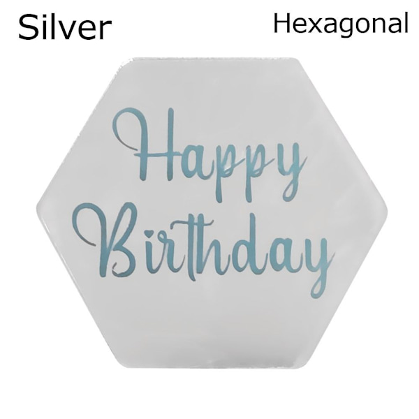 10 kpl Cake Top Flag Cupcake Topper HOPEA KUUSIkulmainen KUUSIkulmainen Silver Hexagonal-Hexagonal