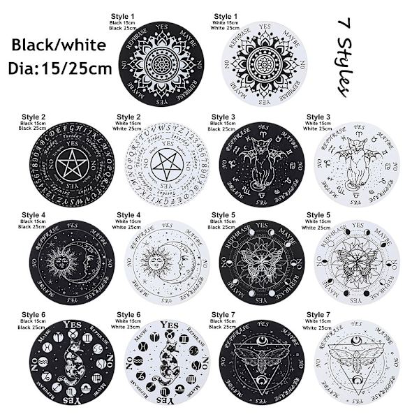 Træ Pendelplade Skive Træ Base STIL 1-SORT 25CM Style 1-Black 25cm