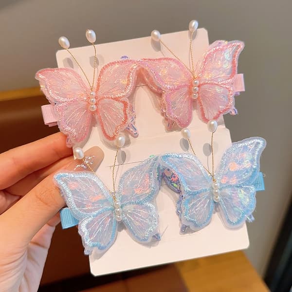 4/6 kpl Butterfly-hiusneulaklipsit B B B