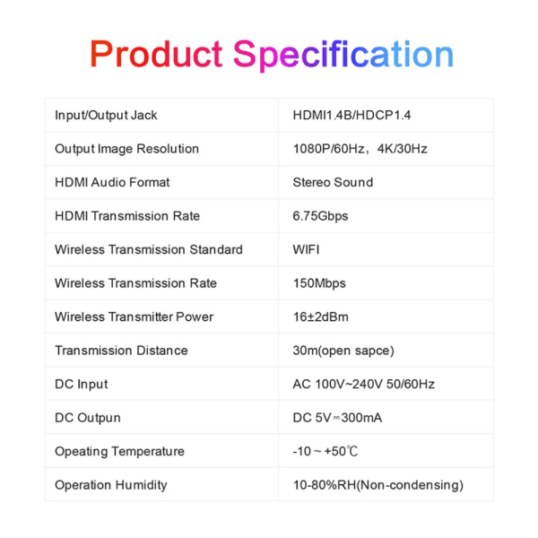 HDMI-sender HDMI-modtager trådløs lyd- og videoadapter