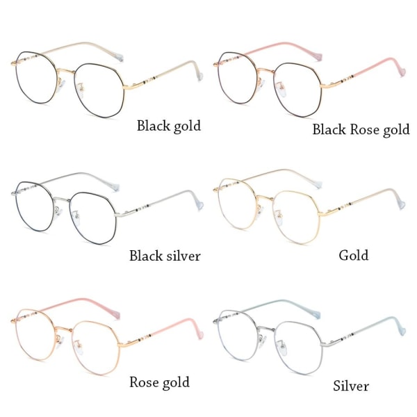 Anti-Blue Light Briller Overdimensjonerte briller SVART ROSE GULL Black Rose gold