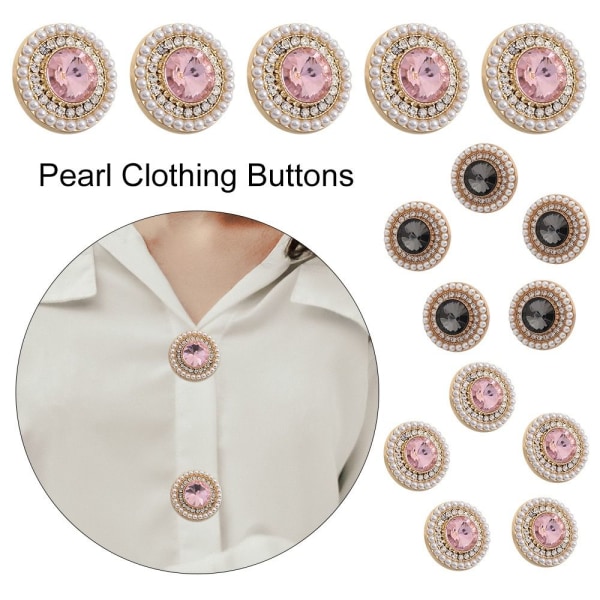 5 stk Pearl tøjknapper Skjorteknapper PINK 20MM5STK 5STK pink 20MM5pcs-5pcs