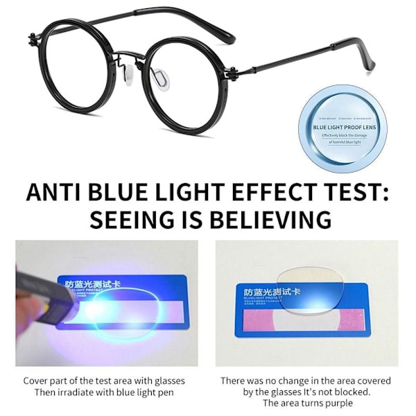 Anti-Blue Light lukulasit Pyöreät silmälasit LEOPARD PRINT Leopard print Strength 150