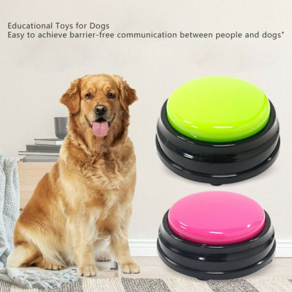Pet Talande knappar Hund Inspelningsbara leksaker Hundträning pink