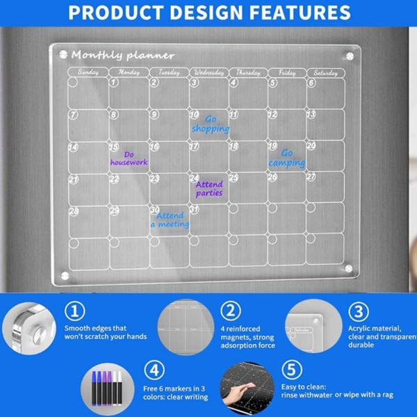 Akrylkalender Magnetisk Akrylplade 2 2 2