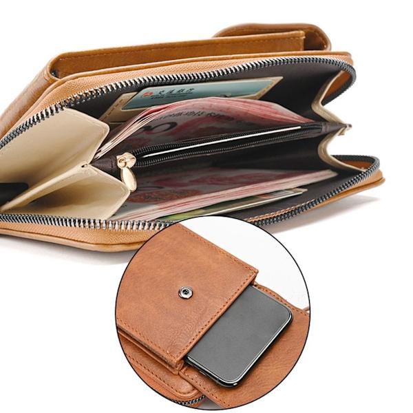 Clutch Wallet Crossbody nahkalaukku RUSKEA Brown