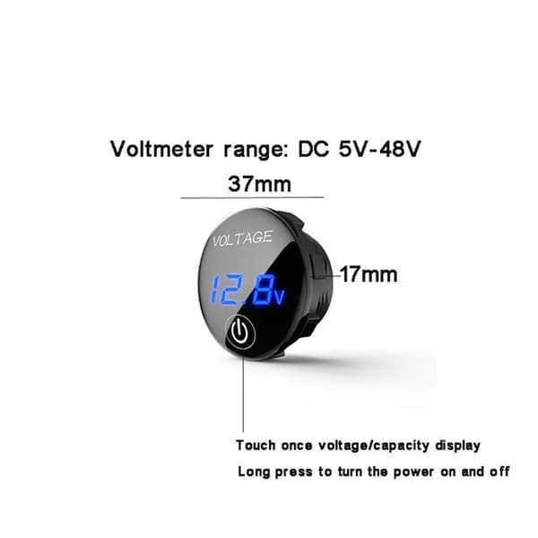 Digital voltmeter Batterikapasitetsmåler ORANSJE Orange
