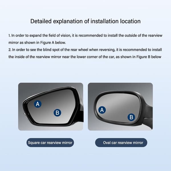 Blind Spot Spejl Bil Side Spejl SORT Black