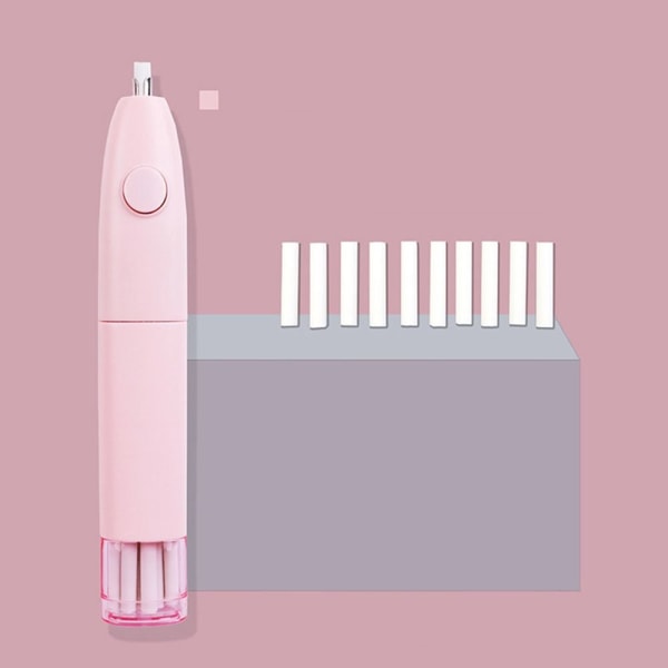 Elektrisk Viskelæder Automatisk Blyant Eraser PINK 01-GENOPLADELIG Pink 01-Rechargeable-01-Rechargeable