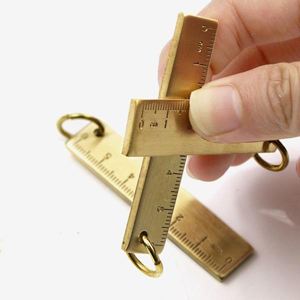 2stk linjal nøkkelring Metall linjal Målelinjal 2PCS