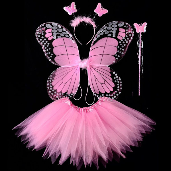 Barnkostymrekvisita Butterfly Wings set ROSA 4 ST/ SET 4 Pink 4 pcs/set-4 pcs/set