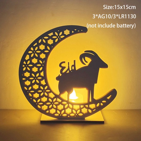 Eid Mubarak træpynt stearinlys LED-lys STYLE 3 STYLE 3