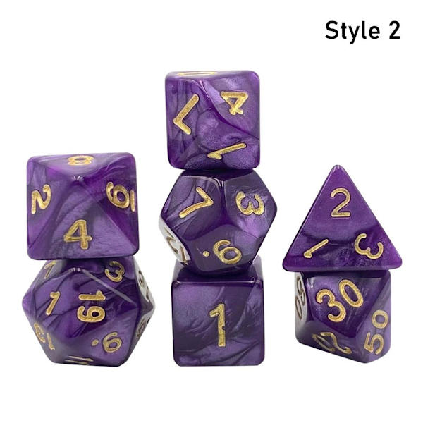 7kpl / set DND Dice Polyhedral Dice STYLE 2 STYLE 2 Style 2