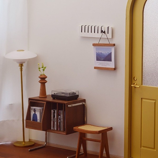 Dukkehus Sammenleggbar Krok Miniatyr Piano Krokstativ HVIT white