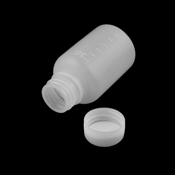 50 st Små Plastflaskor Provflaskor Graderad Lab