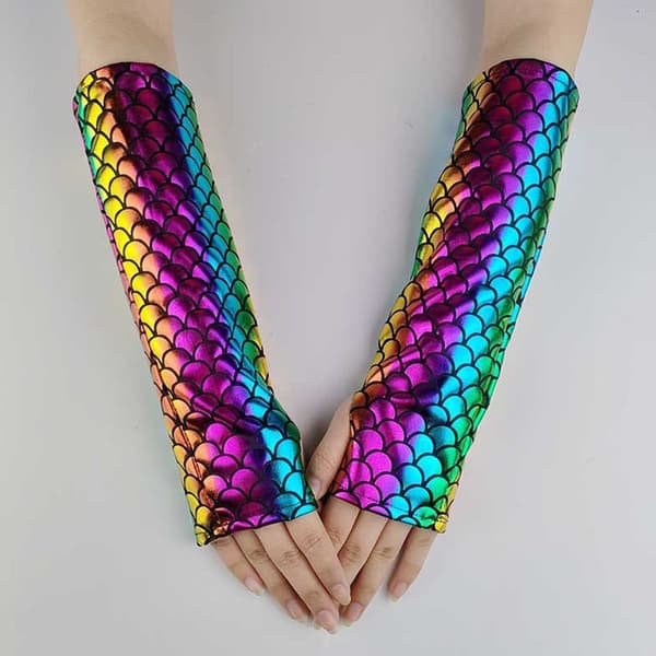 Fingerless Handskar Arm Ärmar GRÖN green