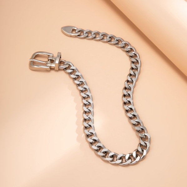 Chunky Choker Halsband Tjock Chain Halsband SILVER silver