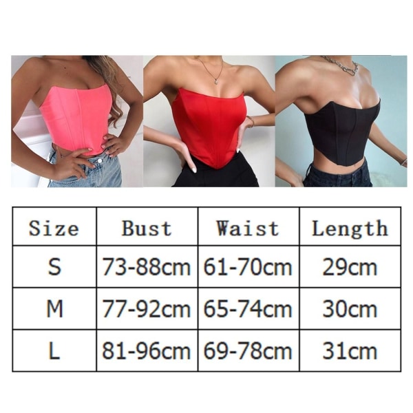 Ærmeløs Top Off Shoulder Corset RED M red M