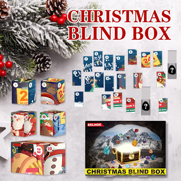 Adventskalender Kristallsten Julnedräkning Blind Box