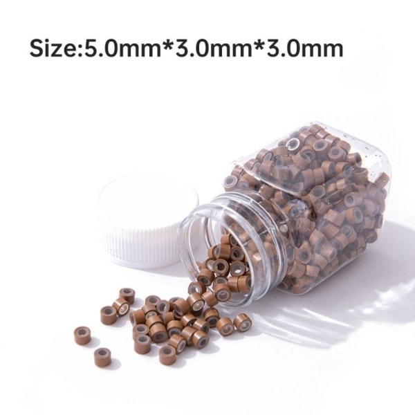 500stk Micro Rings Links Beads BRUN brown