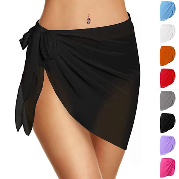 Chiffon badedragt Beach Short Cover SORT black