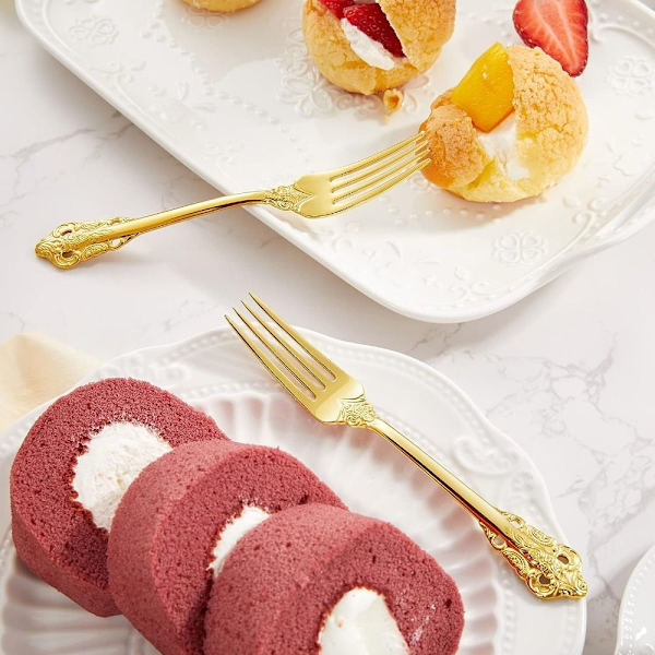 4 stk Dessertgaffel i rustfrit stål Retrogaffel i rustfrit stål 4 4 pcs