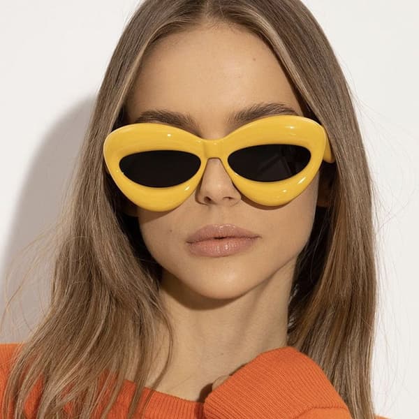 Y2K Solglasögon Cat Eye VIT VIT White