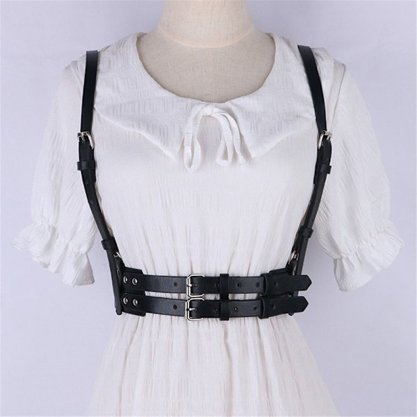 Kvinders taljebælter Body Chain bælte SORT Black