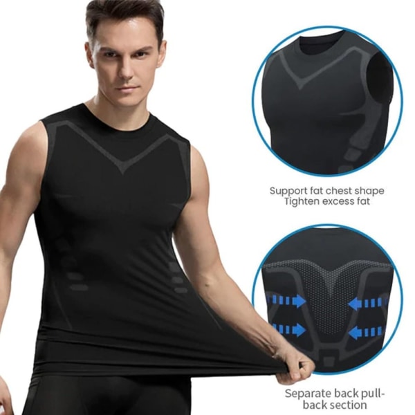 Ionic Shaping Vest Sports Ihonpitävät liivit MUSTA 3XL black 3XL