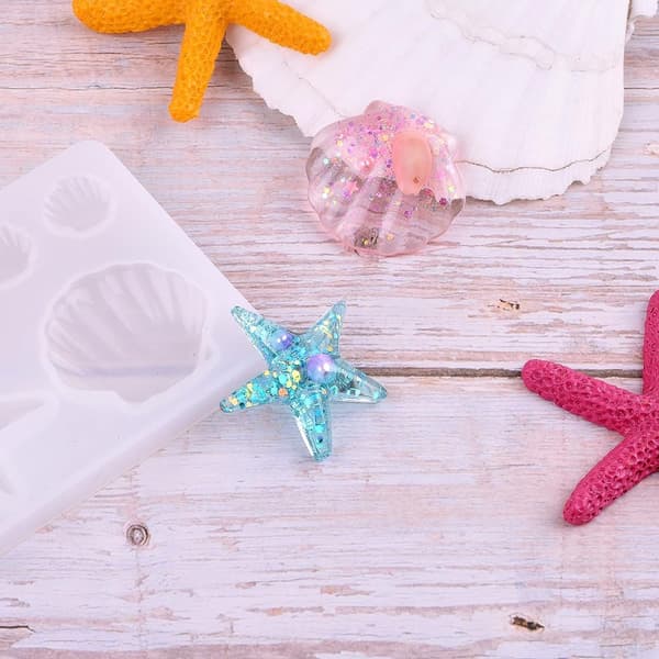 5 stk Starfish Shell smykker Silikonformer Seashell Silikon