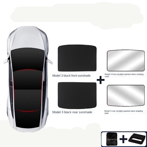 Solskydd Tak Solskydd SVART MODELL 3 MODELL 3 black model 3-model 3