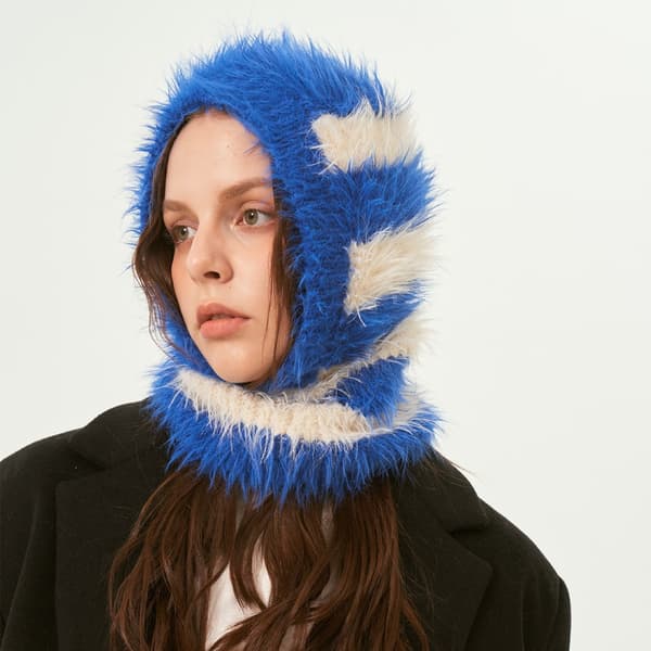 Neulottu hattu Balaclava Hat SININEN Blue