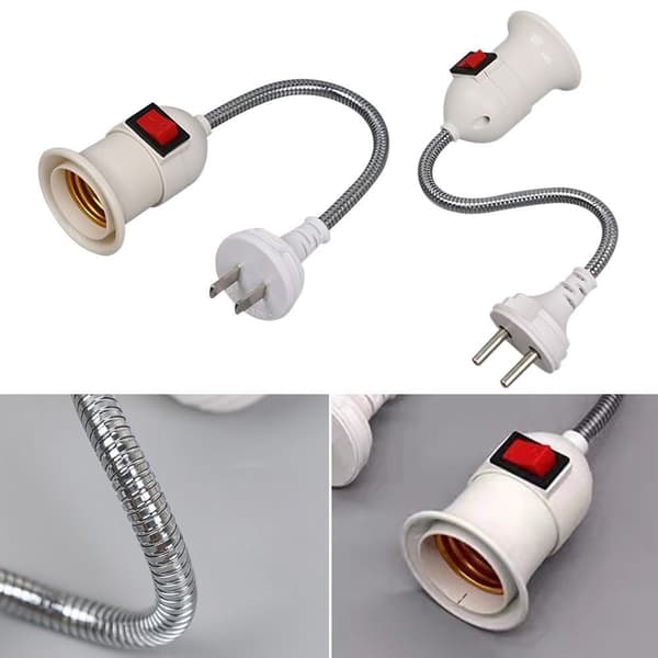 E27 Lampebase med Bryter Lampepæreholder EU PLUGG EU PLUGG EU PLUG