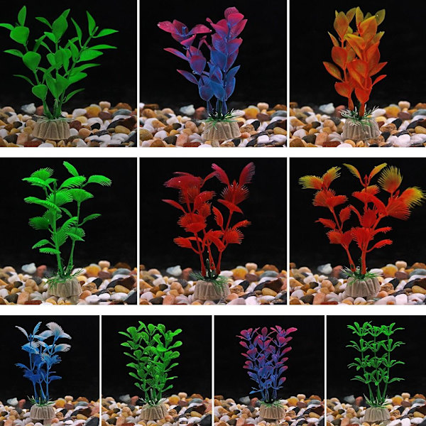 12 stk. Akvarium dekorative planter Kunstige planter 07 07 07