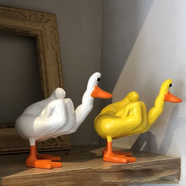 Mellemfinger Andefigurer Resin And Dekoration GUL Yellow