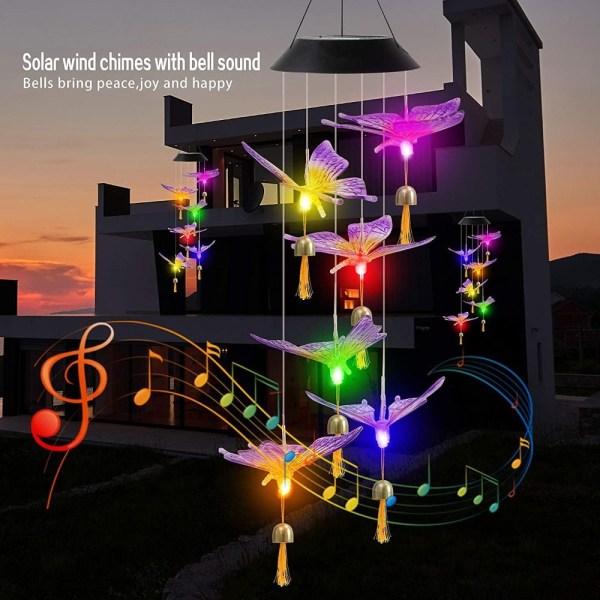 LED Wind Chime Solar Light 6 6 6